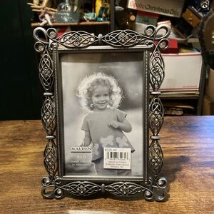 Malden jeweled ornate silver tone photo frame